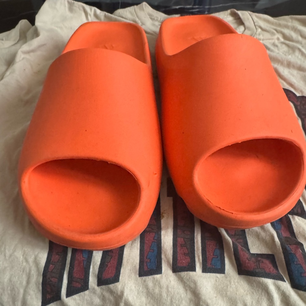 Bright Orange Slide Sandals